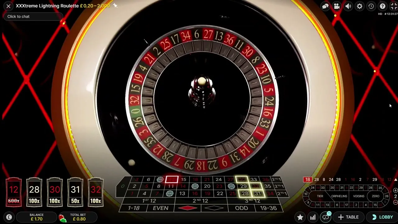 Lightning Roulette — conseguir cashback