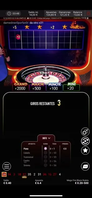 Mega Fire Blaze Ruleta Espana — conseguir cashback