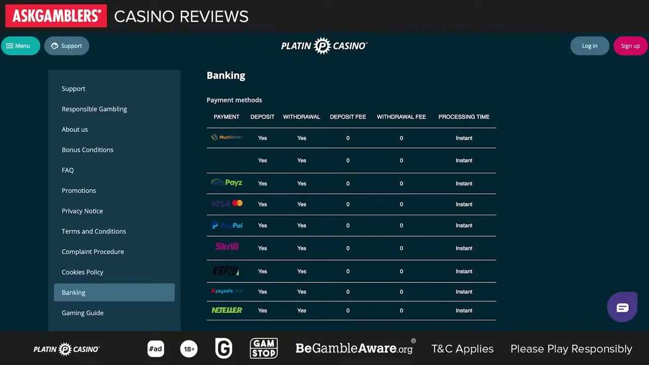 Platincasino — conseguir cashback
