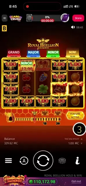 Royal Beellion Hold & Win — conseguir cashback