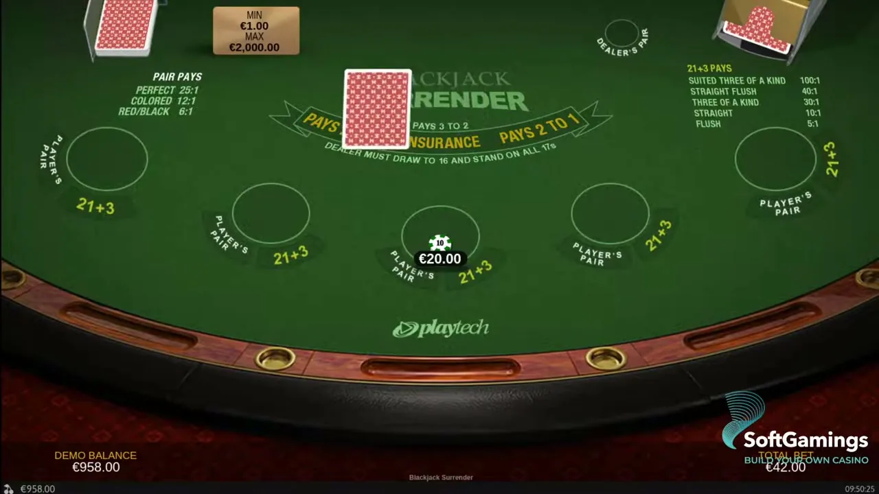 Surrender Multihand Blackjack — conseguir cashback